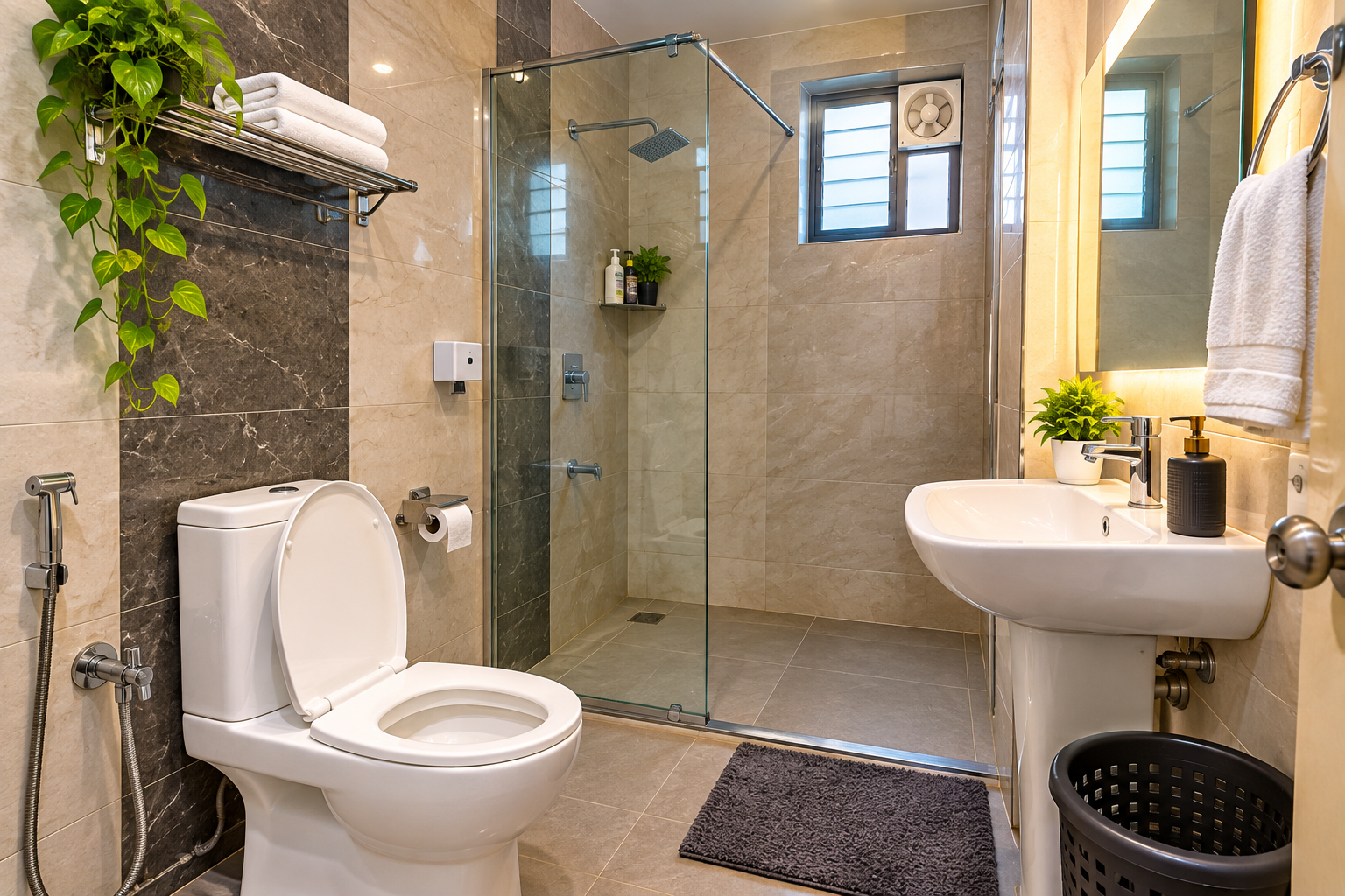 Clean bathroom in accommodation